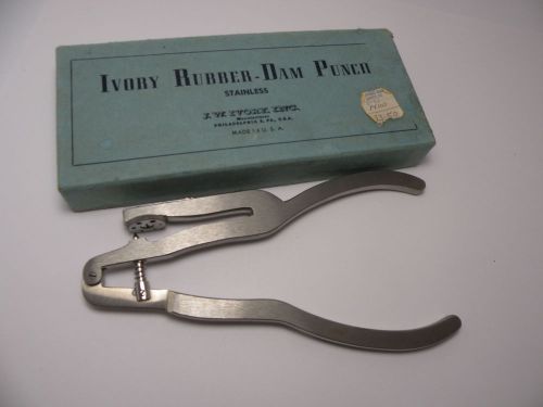 Dental J. W. Ivory Brand  Rubber  Dam Punch Stainless Steel RDP Vintage works