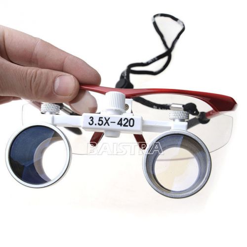 Dental Binocular Loupes Optical Glass Loupe Flip Grip 3.5X-420mm