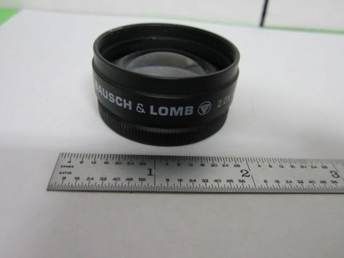 MICROSCOPE PART BAUSCH LOMB OBJECTIVE 2X  CAT. 31-28-14 OPTICS AS IS BIN#M7-32