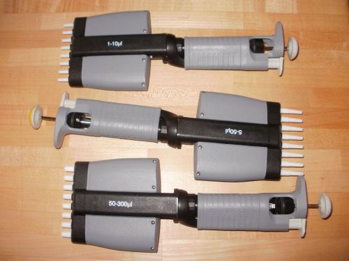 Set of 3 Multichannel Pipetman/Pipet 8-channel 10ul, 50ul, 300ul   XL3000i