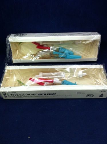 6 ABBOTT LABORATORIES Y-TYPE BLOOD SET w/ PUMP 1873 10 Drop 80&#034;