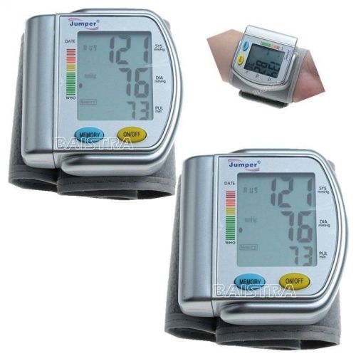 2 pcs digital fully-auto wrist blood pressure bp monitors sphygmomanometer fda for sale