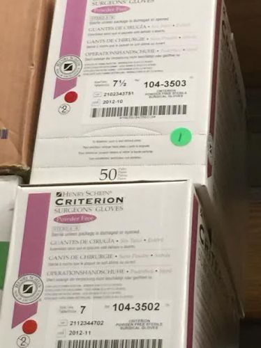 Heny schein criterion sterile surgical gloves, size 7.5 #104-3503 -free shipping for sale
