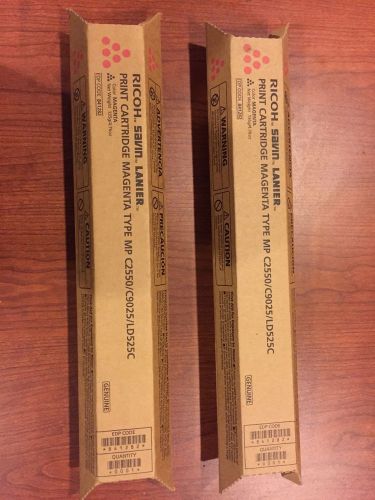 Lot of 2 GENUINE RICOH MPC2030 MPC2050 MPC2550 841282 MAGENTA TONER