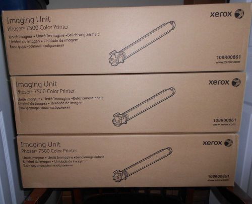 3 Genuine Xerox 108R00861 Phaser 7500 Imaging Units /  Drum Cartridges