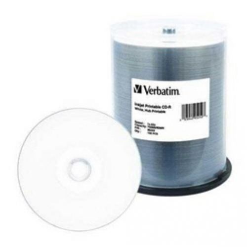 600 Verbatim 52X CD-R 80min 700MB White Inkjet Hub Printable