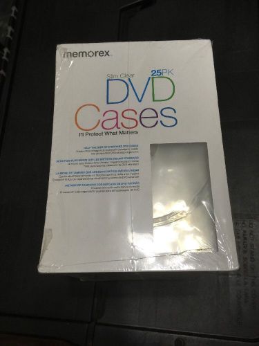 Memorex Slim DVD Video Storage Cases - 25 Pack - Clear, Free Shipping, New