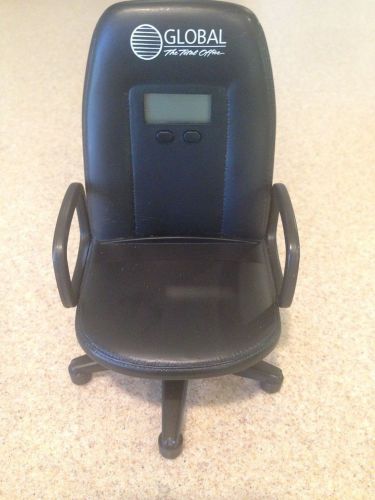 Mini office chair and business card holder with digital clock for sale