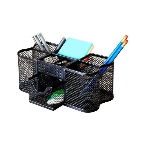 DecoBros Desk Black Mesh College Organizer for Office and School Supplies Pen