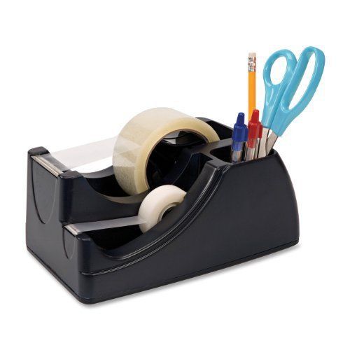 Officemate Recycled 2 In 1 Heavy Duty Desk Organizer Tape Dispenser Black 96690