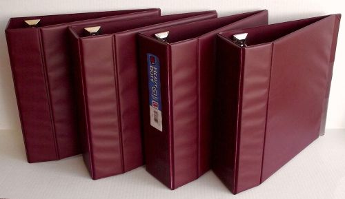 Euc 4-lot - avery 79364 maroon heavy-duty vinyl ezd ring 4&#034; binder w/ pockets for sale