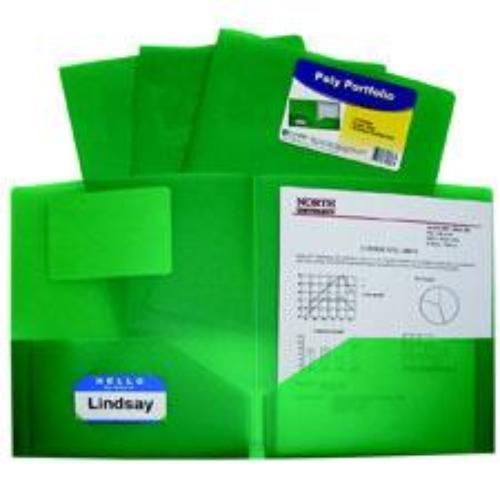 C-Line Two-Pocket Poly Portfolio Heavyweight Green 25 Count