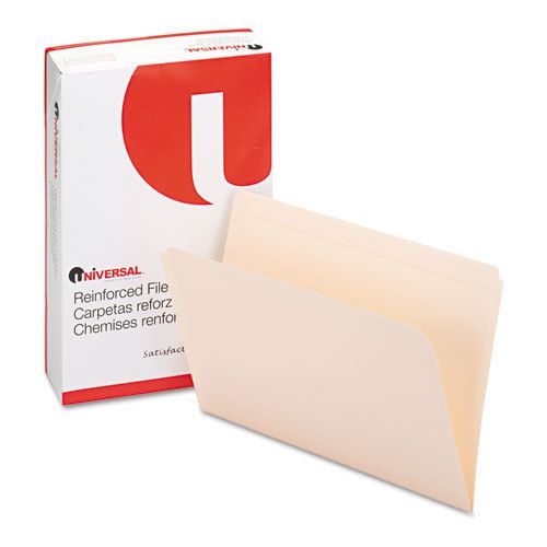 File Folders, Straight Cut, Two-Ply Top Tab, Legal, Manila, 100/Box