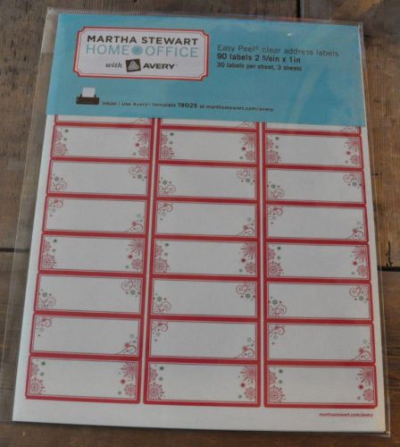 90 Martha Stewart Inkjet Christmas Return Address Labels, NEW SEALED (19025)