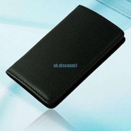 Black Magnetic PU Leather Business ID Name Credit Card Case Holder Keeper Wallet