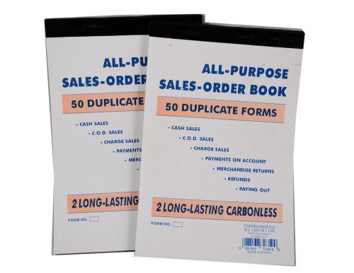 Lot of 2 all purpose invoice sales order books 100 sets 70359 for sale