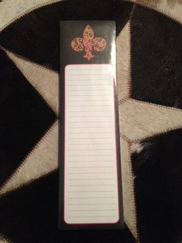 WELLSPRING Southwest Cheetah Fleur De Lis MAGNETIC LINED NOTEPAD