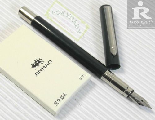 Pirre paul&#039;s f 101 fountain pen dark green m nib + 5 jinhao cartridges black ink for sale