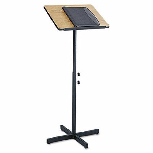 Safco Adjustable Speaker Stand, 21w x 21d x 30h to 46h, Oak/Black (SAF8921MO)