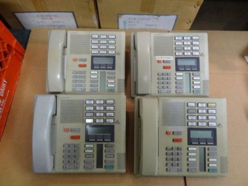 4-meridian nortel m7310 yellowed business used phone phone system set nt8b20 for sale