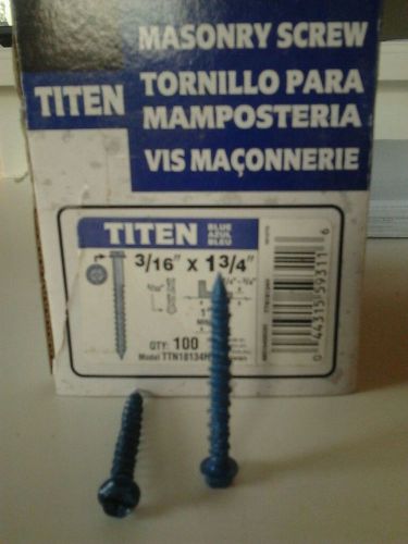 3/16&#034; x 1 3/4&#034; MASONRY SCREW HH 500 SIMPSON TITEN BLUE **NEW**