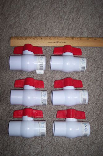 Ball Valve Lot of 6  Aqua Tech 9122- 1&#034; Ball Valve PVC Solvent 150PSI New