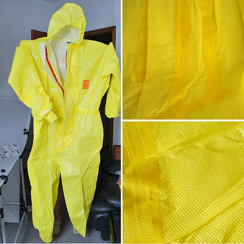 Chemical hazard kit protective coverall hazmat suits yellow size m l xl xxl new for sale