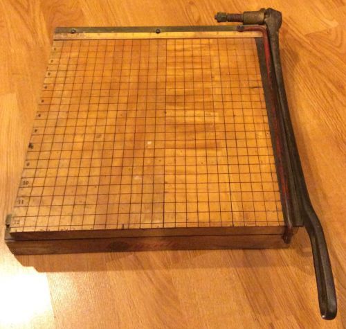 Vintage Antique Ingento 12&#034; Paper Cutter No. 4 Hardwood Maple Guillotine Ideal