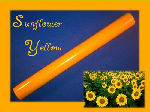 SUNFLOWER YELLOW Hi Pro Graphic Vinyl Film +Adhesive Back 24&#034; x 10&#039; Roll 7-10 YR