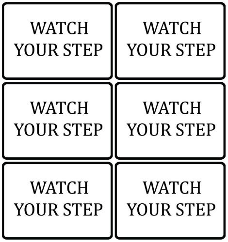 Watch your step work place safty sign set of 6 for steps stars drops falling s95 for sale