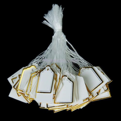 500pc craft jewelry display price label tag hang paper w string 75mm merchandise for sale