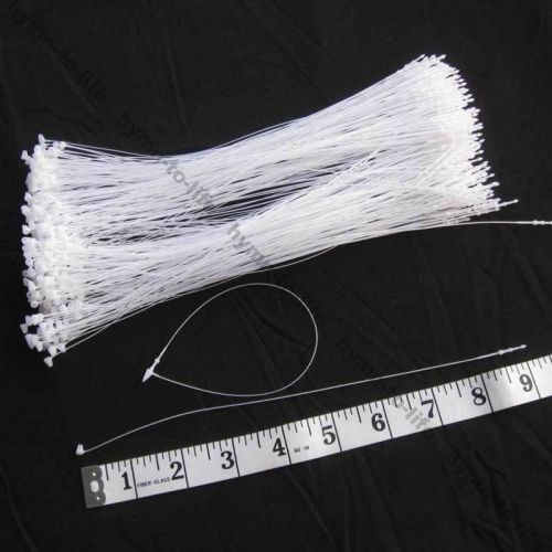 1000 Pcs 9&#034; White Fastener Snap Loop Locks coop pin Nylon Tag Ties