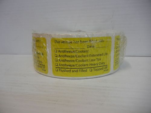 1 ROLL antifreeze coolant CHANGE REMINDER STICKER large roll ea