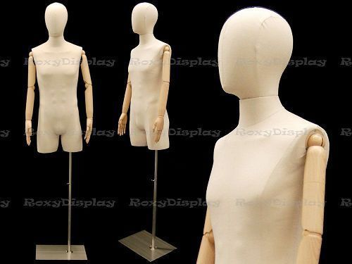 Linen Male Body Hard Foam Dress Form with arms and head #JF-M2LARM+BS-05