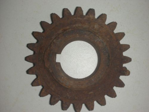 Iron Gear 24 Teeth 4.375&#034; d Old Farm Antique Primitive Steampunk Decor  Art   f