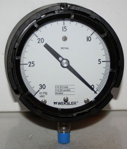 30 / OIMV 4-1/2&#034; Dial 1/4&#034;NPT SS Pressure Gauge  Weksler Royal NEW