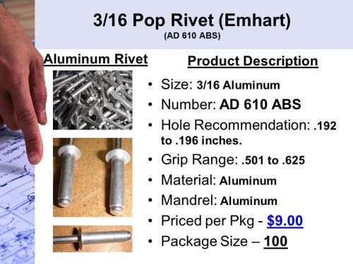 3/16 Pop Rivet (Emhart)