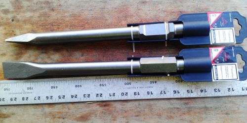 2x JACKHAMMER Jack Hammer bit Moil &amp; 35mm CHISEL No 226 30mm HEX Hitachi KANGO