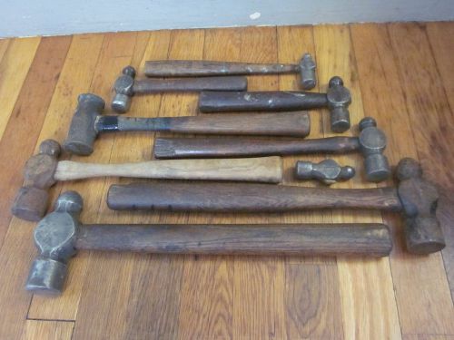 Vtg Blacksmith Machinist Ball Peen Hammer Tool Lot PLUMB Stanley True Temper ++