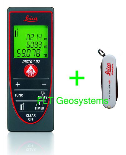 Leica Disto D2 Laser Distance Meter w/ FREE Original Swiss Army Penknife