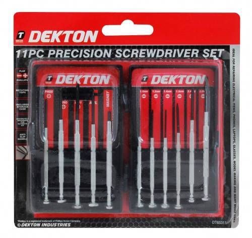 11 PIECE DEKTON JEWELERS MODELERS SCREW DRIVER SET SLOTTED PHILLIPS     GB52