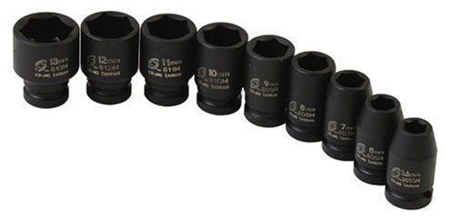 Sunex 1809 9 piece 1/4&#034; drive standard metric impact socket set for sale