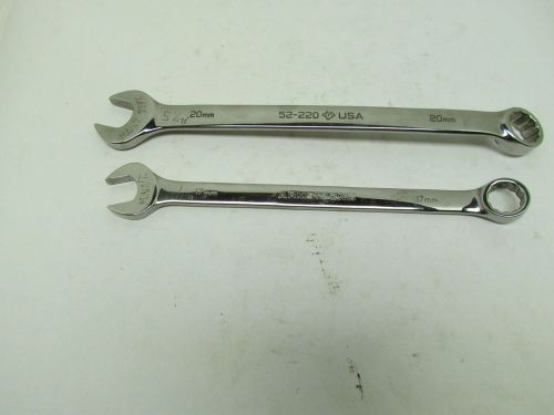 Armstrong 52-217 52-220 metric combination wrench 17mm 20mm lot of 2 usa for sale