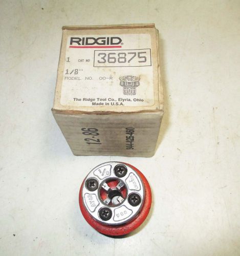 New Ridgid 1/8&#034; Complete Die  Head # 36875 for  00-R Ratchet Pipe Threader