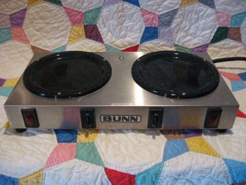 BUNN Double Coffee Pot Dual Warmer 2 Burner Hot Plate WX2 Stainless Steel +Light