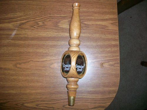 Miller Genuine Draft Beer Advertisement Beer Tap Handle  Wood 3 Sided 12&#034; Tall