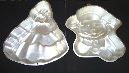 HD LOT OF 2 &#034;WILTON&#034; ALUMINIUM  CAKE MOLD &#034;BARBIE &amp; LAMB CHOP&#034; BAKING PAN