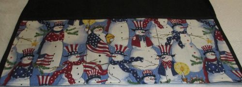 Waiter/waitress Server Waist Apron, CHRISTMAS PATRIOTIC SNOWMEN