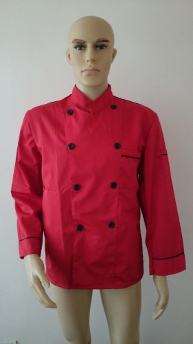 Long sleeve classic kitchen cook chef waiter waitress coat uniform jacket red for sale
