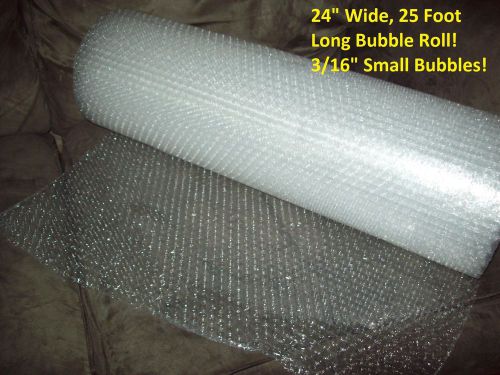24&#034; wide, 25 foot bubble wrap/roll! 3/16&#034; (small) bubbles! perforated every 12&#034; for sale